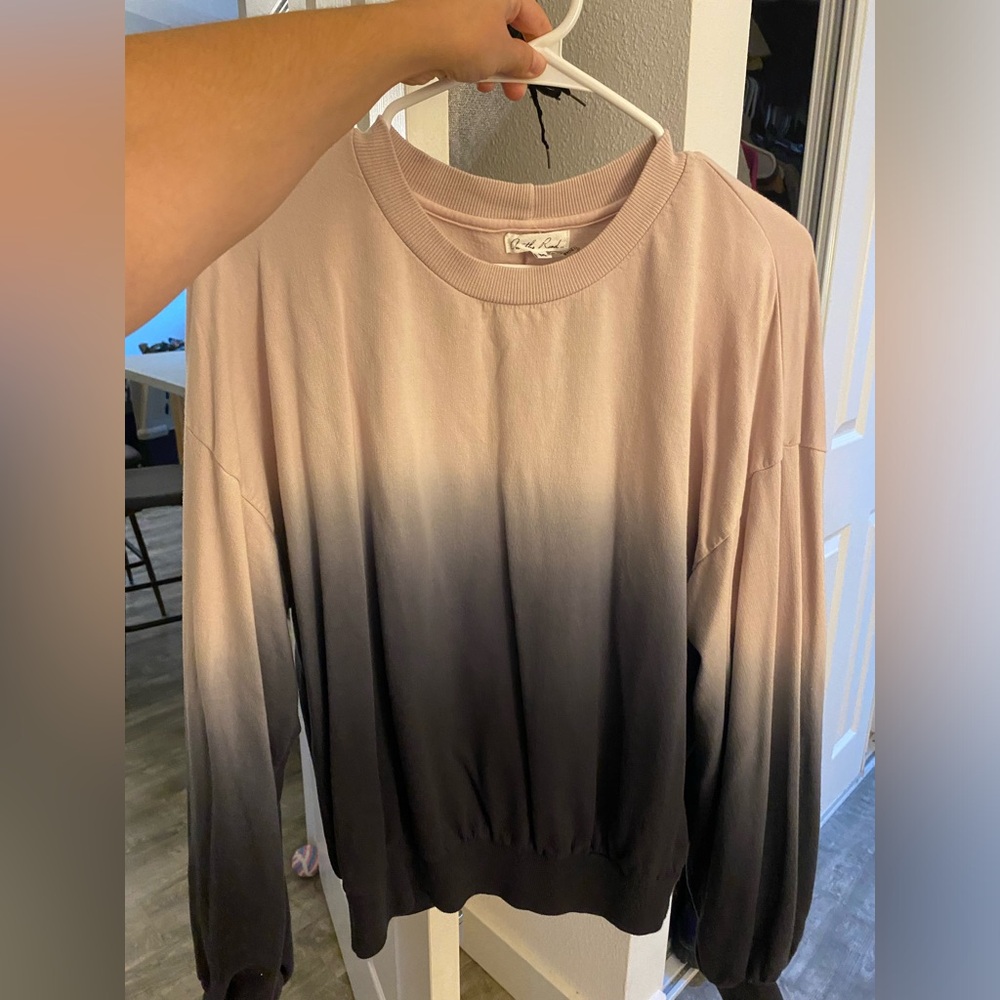 Balloon Sleeve Dip Dye Sweatshirt